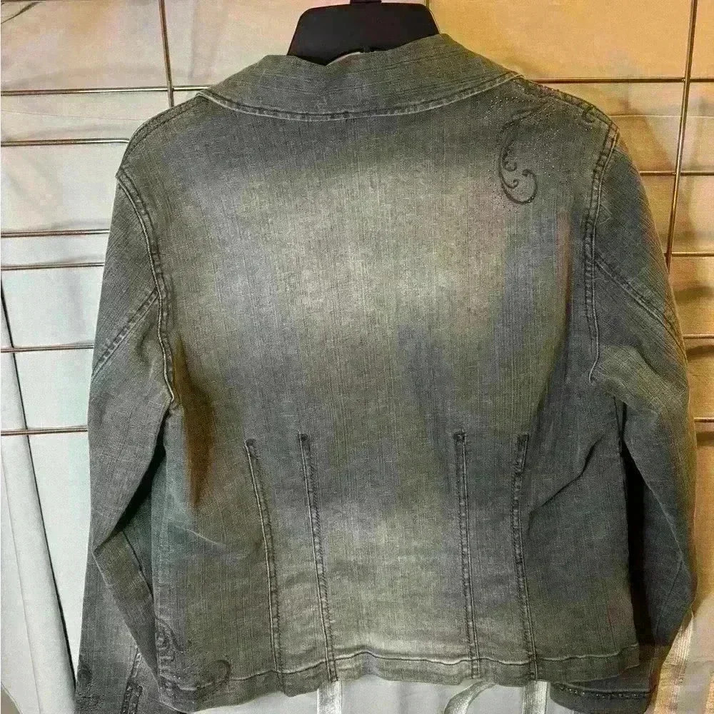 Chicos vintage distressed black denim jacket - Picture 8 of 8